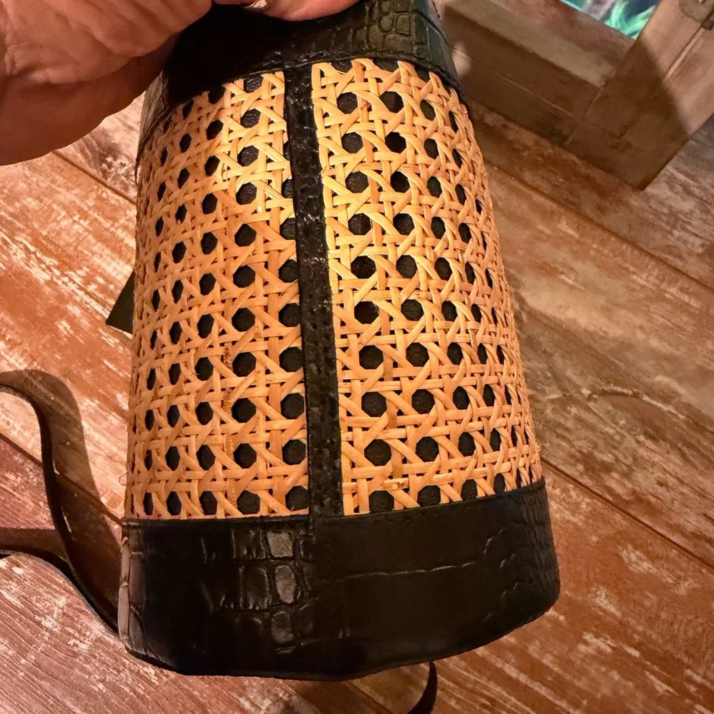 Maria Antoinetta Ratan Croc Embossed Bucket bag - Picture 6 of 8